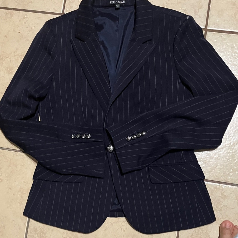 Express Dark Blue Pinstripe Men's Suit